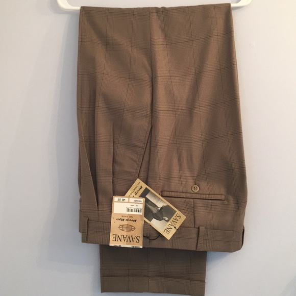 Savane Deep Dye Brown Dress/Casual Pants NWT 32 32 - Picture 1 of 7
